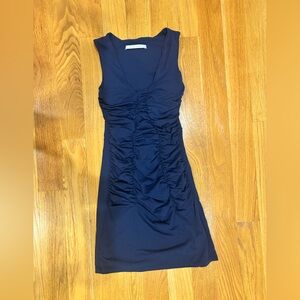 Susana Monaco Navy Ruched Mini Dress